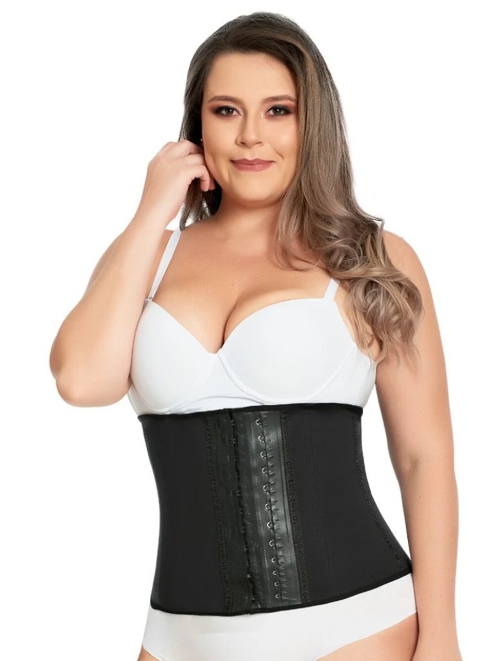 Ann Michell Sport Girdle Short Torso with 2 Hooks in Black, Size M